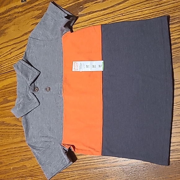 Jumping Beans NWT Gray and Orange Kids Polo Shirt - Boy's 3T - Picture 2 of 7